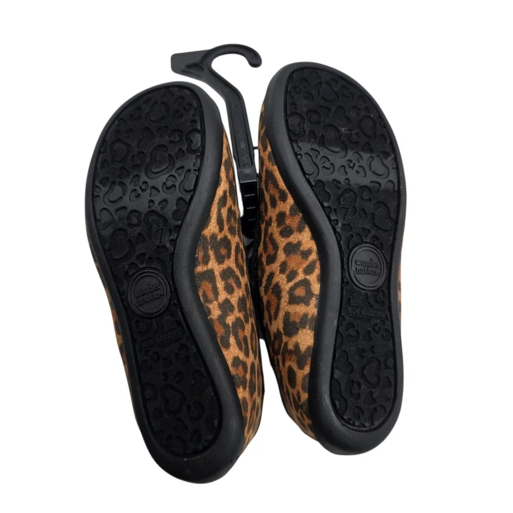 Wonder Nation Leopard Print Mary Jane‎ Shoes Girls Size 7 Bow Accent NWT